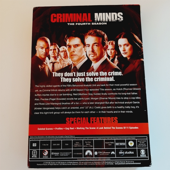 🍒4 for $20🍒 Criminal Minds - Complete Season Four DVD TV Series - Picture 3 of 11